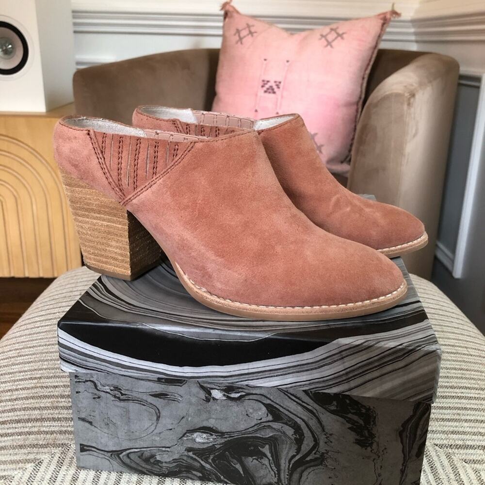 Jeffrey Campbell Rosalee Pink Suede Mules